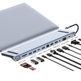 JUNSUNMAY 12 in 1 Multifunctional USB C Hub Docking Station Adapter SD/TF Card Reader, JSM-HUB022