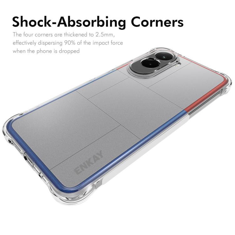 ENKAY Hat-Prince Transparent TPU Shockproof Phone Case, For Xiaomi Poco M7 Plus 5G / M7 4G 169mm, Redmi 15 5G Global / 15 4G SEA 169.5mm, For Redmi 15 5G / 4G EU 171mm, For Redmi 15C 5G / 4G Global 171mm