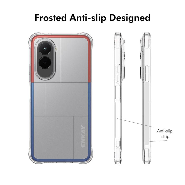 ENKAY Hat-Prince Transparent TPU Shockproof Phone Case, For Xiaomi Poco M7 Plus 5G / M7 4G 169mm, Redmi 15 5G Global / 15 4G SEA 169.5mm, For Redmi 15 5G / 4G EU 171mm, For Redmi 15C 5G / 4G Global 171mm