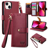 Love Zipper Lanyard Leather Phone Case, For iPhone 14 Pro Max, For iPhone 7 / 8 / SE 2022, For iPhone 13 Pro Max, For iPhone 13 Pro, For iPhone 13, For iPhone 12 / 12 Pro, For iPhone 12 Pro Max, For iPhone 11 Pro Max