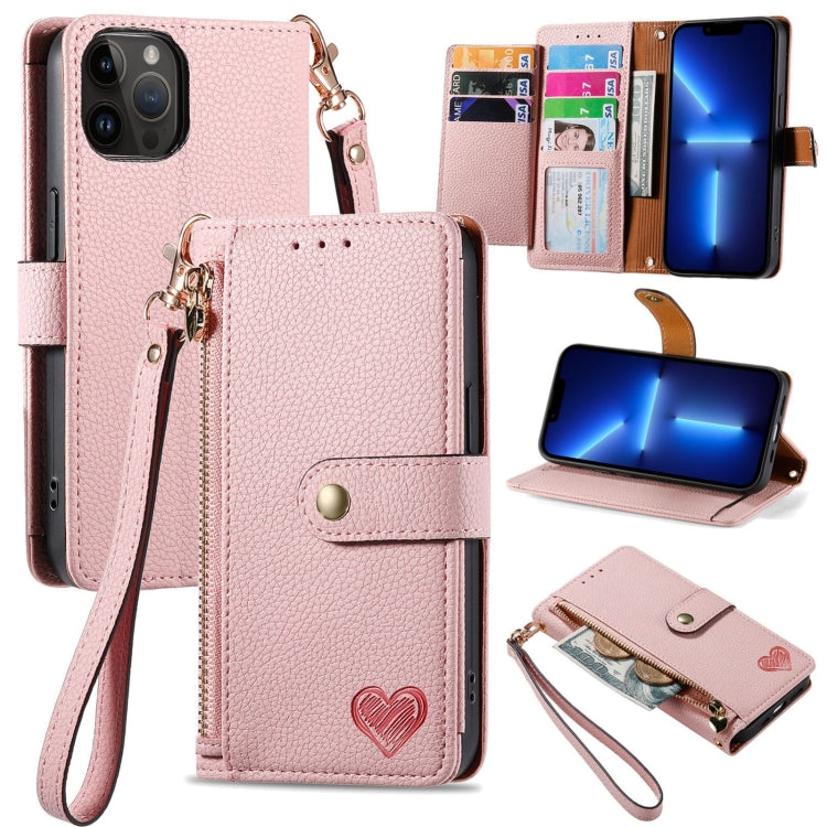 Love Zipper Lanyard Leather Phone Case, For iPhone 14 Pro Max, For iPhone 7 / 8 / SE 2022, For iPhone 13 Pro Max, For iPhone 13 Pro, For iPhone 13, For iPhone 12 / 12 Pro, For iPhone 12 Pro Max, For iPhone 11 Pro Max