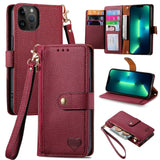 Love Zipper Lanyard Leather Phone Case, For iPhone 14 Pro Max, For iPhone 7 / 8 / SE 2022, For iPhone 13 Pro Max, For iPhone 13 Pro, For iPhone 13, For iPhone 12 / 12 Pro, For iPhone 12 Pro Max, For iPhone 11 Pro Max