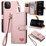Love Zipper Lanyard Leather Phone Case, For iPhone 14 Pro Max, For iPhone 7 / 8 / SE 2022, For iPhone 13 Pro Max, For iPhone 13 Pro, For iPhone 13, For iPhone 12 / 12 Pro, For iPhone 12 Pro Max, For iPhone 11 Pro Max
