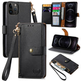 Love Zipper Lanyard Leather Phone Case, For iPhone 14 Pro Max, For iPhone 7 / 8 / SE 2022, For iPhone 13 Pro Max, For iPhone 13 Pro, For iPhone 13, For iPhone 12 / 12 Pro, For iPhone 12 Pro Max, For iPhone 11 Pro Max