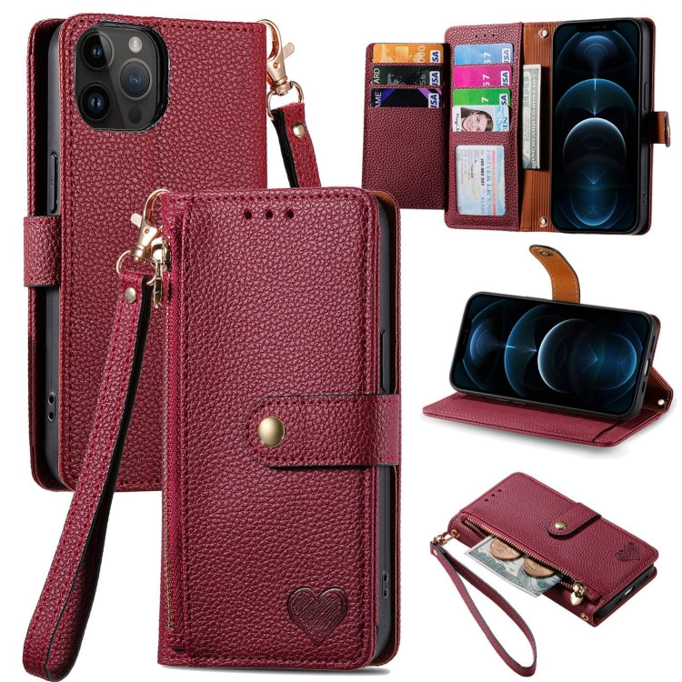 Love Zipper Lanyard Leather Phone Case, For iPhone 14 Pro Max, For iPhone 7 / 8 / SE 2022, For iPhone 13 Pro Max, For iPhone 13 Pro, For iPhone 13, For iPhone 12 / 12 Pro, For iPhone 12 Pro Max, For iPhone 11 Pro Max