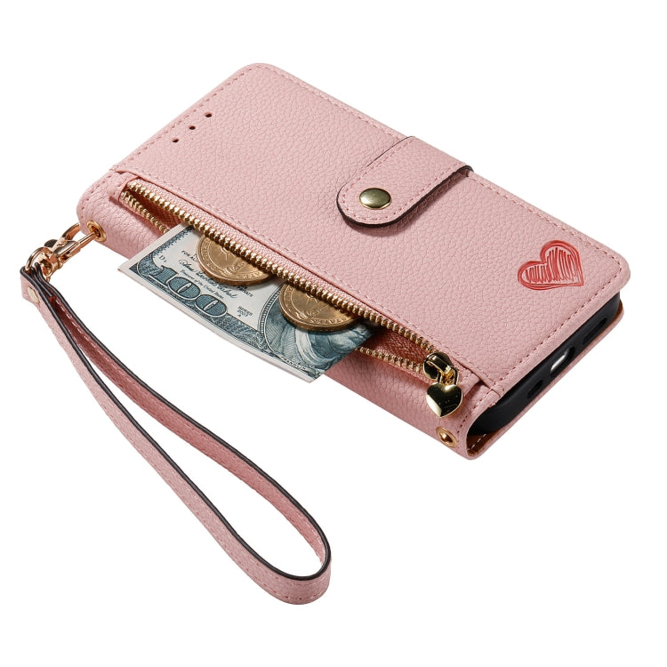 Love Zipper Lanyard Leather Phone Case, For iPhone 11, For iPhone 11 Pro, For iPhone XR, For iPhone XS Max, For iPhone 7 Plus / 8 Plus, For iPhone 6 Plus / 6s Plus, For iPhone 6 / 6s
