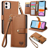 Love Zipper Lanyard Leather Phone Case, For iPhone 11, For iPhone 11 Pro, For iPhone XR, For iPhone XS Max, For iPhone 7 Plus / 8 Plus, For iPhone 6 Plus / 6s Plus, For iPhone 6 / 6s