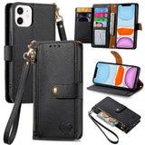 Love Zipper Lanyard Leather Phone Case, For iPhone 11, For iPhone 11 Pro, For iPhone XR, For iPhone XS Max, For iPhone 7 Plus / 8 Plus, For iPhone 6 Plus / 6s Plus, For iPhone 6 / 6s