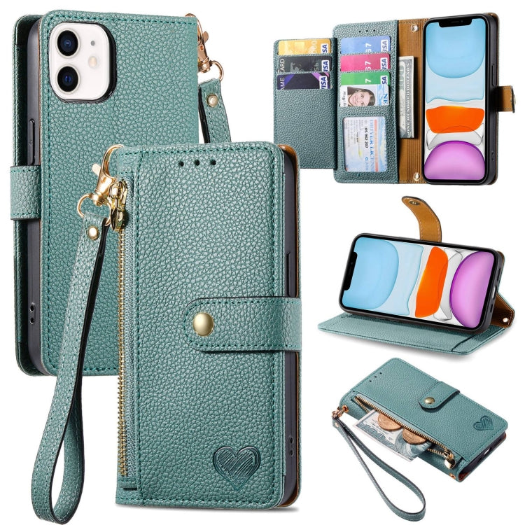Love Zipper Lanyard Leather Phone Case, For iPhone 11, For iPhone 11 Pro, For iPhone XR, For iPhone XS Max, For iPhone 7 Plus / 8 Plus, For iPhone 6 Plus / 6s Plus, For iPhone 6 / 6s