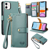 Love Zipper Lanyard Leather Phone Case, For iPhone 11, For iPhone 11 Pro, For iPhone XR, For iPhone XS Max, For iPhone 7 Plus / 8 Plus, For iPhone 6 Plus / 6s Plus, For iPhone 6 / 6s