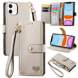 Love Zipper Lanyard Leather Phone Case, For iPhone 11, For iPhone 11 Pro, For iPhone XR, For iPhone XS Max, For iPhone 7 Plus / 8 Plus, For iPhone 6 Plus / 6s Plus, For iPhone 6 / 6s