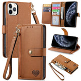 Love Zipper Lanyard Leather Phone Case, For iPhone 11, For iPhone 11 Pro, For iPhone XR, For iPhone XS Max, For iPhone 7 Plus / 8 Plus, For iPhone 6 Plus / 6s Plus, For iPhone 6 / 6s