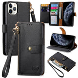 Love Zipper Lanyard Leather Phone Case, For iPhone 11, For iPhone 11 Pro, For iPhone XR, For iPhone XS Max, For iPhone 7 Plus / 8 Plus, For iPhone 6 Plus / 6s Plus, For iPhone 6 / 6s