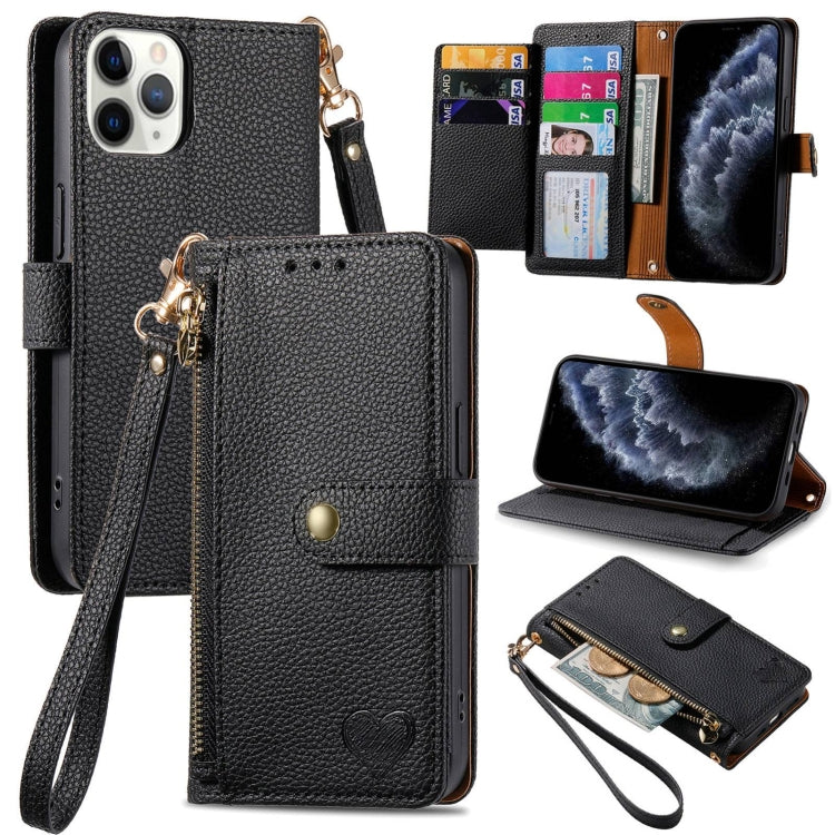 Love Zipper Lanyard Leather Phone Case, For iPhone 11, For iPhone 11 Pro, For iPhone XR, For iPhone XS Max, For iPhone 7 Plus / 8 Plus, For iPhone 6 Plus / 6s Plus, For iPhone 6 / 6s