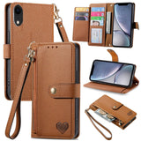 Love Zipper Lanyard Leather Phone Case, For iPhone 11, For iPhone 11 Pro, For iPhone XR, For iPhone XS Max, For iPhone 7 Plus / 8 Plus, For iPhone 6 Plus / 6s Plus, For iPhone 6 / 6s