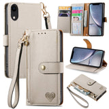 Love Zipper Lanyard Leather Phone Case, For iPhone 11, For iPhone 11 Pro, For iPhone XR, For iPhone XS Max, For iPhone 7 Plus / 8 Plus, For iPhone 6 Plus / 6s Plus, For iPhone 6 / 6s