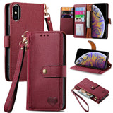 Love Zipper Lanyard Leather Phone Case, For iPhone 11, For iPhone 11 Pro, For iPhone X / XS, For iPhone XR, For iPhone XS Max, For iPhone 7 Plus / 8 Plus, For iPhone 6 Plus / 6s Plus, For iPhone 6 / 6s