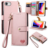 Love Zipper Lanyard Leather Phone Case, For iPhone 14 Pro Max, For iPhone 7 / 8 / SE 2022, For iPhone 13 Pro Max, For iPhone 13 Pro, For iPhone 13, For iPhone 12 / 12 Pro, For iPhone 12 Pro Max, For iPhone 11 Pro Max
