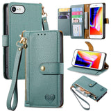 Love Zipper Lanyard Leather Phone Case, For iPhone 14 Pro Max, For iPhone 7 / 8 / SE 2022, For iPhone 13 Pro Max, For iPhone 13 Pro, For iPhone 13, For iPhone 12 / 12 Pro, For iPhone 12 Pro Max, For iPhone 11 Pro Max