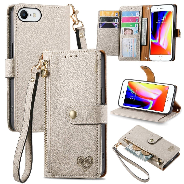 Love Zipper Lanyard Leather Phone Case, For iPhone 14 Pro Max, For iPhone 7 / 8 / SE 2022, For iPhone 13 Pro Max, For iPhone 13 Pro, For iPhone 13, For iPhone 12 / 12 Pro, For iPhone 12 Pro Max, For iPhone 11 Pro Max