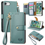 Love Zipper Lanyard Leather Phone Case, For iPhone 11, For iPhone 11 Pro, For iPhone X / XS, For iPhone XR, For iPhone XS Max, For iPhone 7 Plus / 8 Plus, For iPhone 6 Plus / 6s Plus, For iPhone 6 / 6s