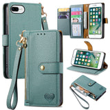 Love Zipper Lanyard Leather Phone Case, For iPhone 11, For iPhone 11 Pro, For iPhone X / XS, For iPhone XR, For iPhone XS Max, For iPhone 7 Plus / 8 Plus, For iPhone 6 Plus / 6s Plus, For iPhone 6 / 6s