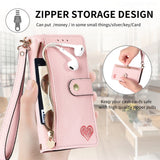 Love Zipper Lanyard Leather Phone Case, For iPhone 16, For iPhone 15 Pro Max, For iPhone 15 Pro, For iPhone 15 Plus, For iPhone 15, For iPhone 14 Plus, For iPhone 14, For iPhone 14 Pro