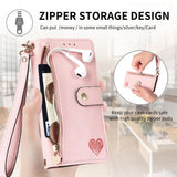 Love Zipper Lanyard Leather Phone Case, For iPhone 17e / 16e, For iPhone 17 Pro Max, For iPhone 17 Pro, For iPhone 17, For iPhone Air, For iPhone 16 Pro Max, For iPhone 16 Pro, For iPhone 16 Plus