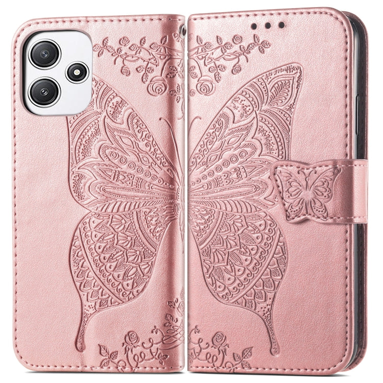 Butterfly Love Flower Embossed Leather Phone Case, For Xiaomi Redmi Note 12R, For Xiaomi 13T, For Redmi 15C 5G / 4G Glodal 171mm