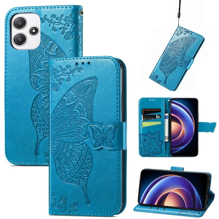 Butterfly Love Flower Embossed Leather Phone Case, For Xiaomi Redmi Note 12R, For Xiaomi 13T, For Redmi 15C 5G / 4G Glodal 171mm