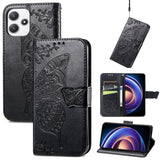 Butterfly Love Flower Embossed Leather Phone Case, For Xiaomi Redmi Note 12R, For Xiaomi 13T, For Redmi 15C 5G / 4G Glodal 171mm