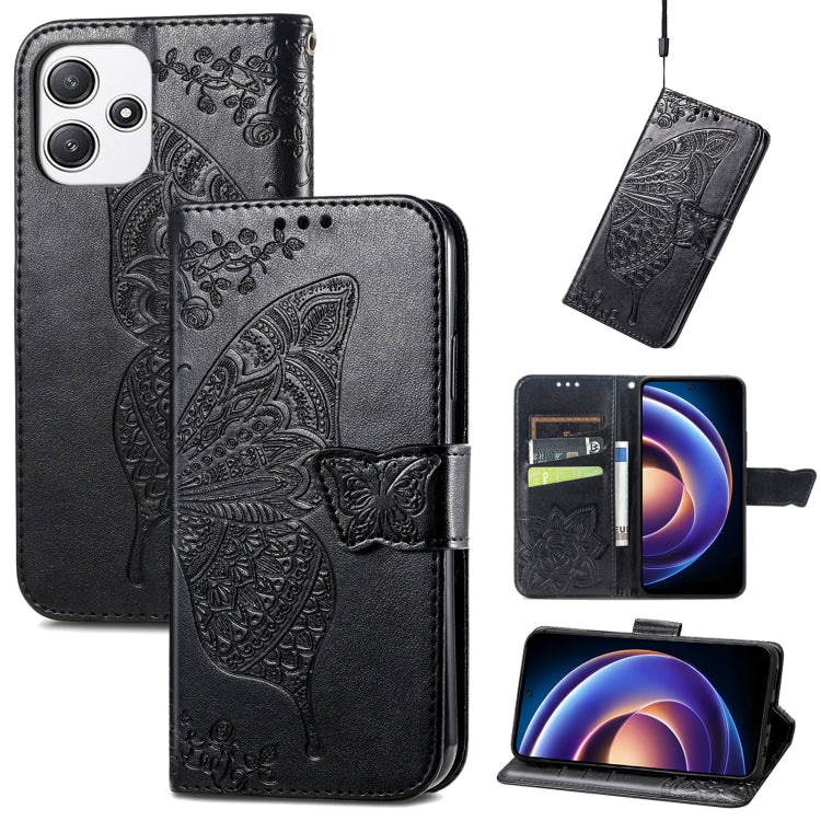 Butterfly Love Flower Embossed Leather Phone Case, For Xiaomi Redmi Note 12R, For Xiaomi 13T, For Redmi 15C 5G / 4G Glodal 171mm
