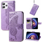 Butterfly Love Flower Embossed Leather Phone Case, For Xiaomi Redmi Note 12R, For Xiaomi 13T, For Redmi 15C 5G / 4G Glodal 171mm