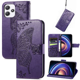 Butterfly Love Flower Embossed Leather Phone Case, For Xiaomi Redmi Note 12R, For Xiaomi 13T, For Redmi 15C 5G / 4G Glodal 171mm