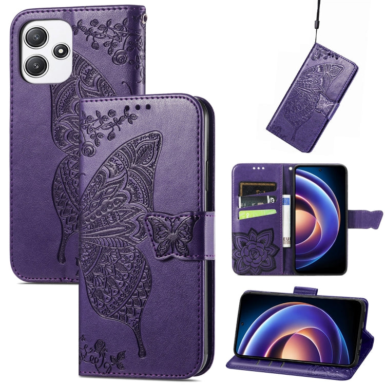 Butterfly Love Flower Embossed Leather Phone Case, For Xiaomi Redmi Note 12R, For Xiaomi 13T, For Redmi 15C 5G / 4G Glodal 171mm