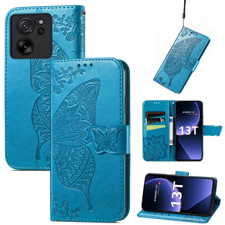Butterfly Love Flower Embossed Leather Phone Case, For Xiaomi Redmi Note 12R, For Xiaomi 13T, For Redmi 15C 5G / 4G Glodal 171mm