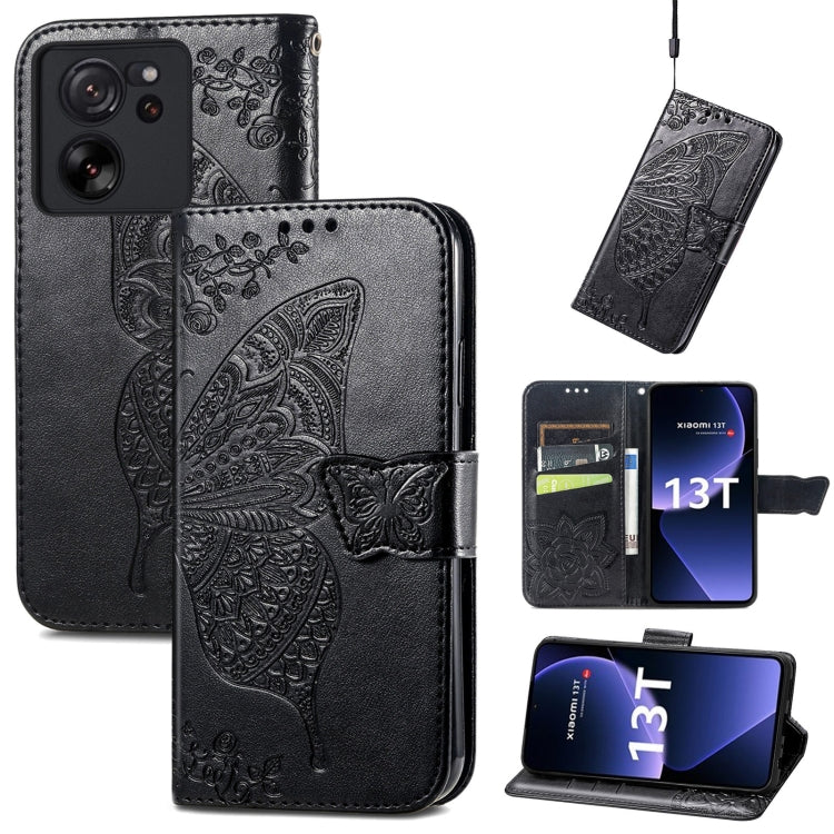 Butterfly Love Flower Embossed Leather Phone Case, For Xiaomi Redmi Note 12R, For Xiaomi 13T, For Redmi 15C 5G / 4G Glodal 171mm