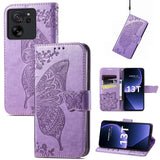 Butterfly Love Flower Embossed Leather Phone Case, For Xiaomi Redmi Note 12R, For Xiaomi 13T, For Redmi 15C 5G / 4G Glodal 171mm