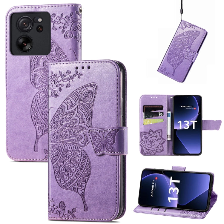 Butterfly Love Flower Embossed Leather Phone Case, For Xiaomi Redmi Note 12R, For Xiaomi 13T, For Redmi 15C 5G / 4G Glodal 171mm