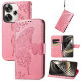 Butterfly Love Flower Embossed Leather Phone Case, For Xiaomi 15, For Xiaomi Redmi Note 14 5G, For Xiaomi Redmi Note 14 Pro+ 5G, For Xiaomi Redmi Note 14 Pro 5G, For Xiaomi Redmi 13 4G, For Xiaomi Redmi Turbo 3 5G