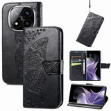 Butterfly Love Flower Embossed Leather Phone Case, For Xiaomi 15, For Xiaomi Redmi Note 14 5G, For Xiaomi Redmi Note 14 Pro+ 5G, For Xiaomi Redmi Note 14 Pro 5G, For Xiaomi Redmi 13 4G, For Xiaomi Redmi Turbo 3 5G