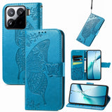 Butterfly Love Flower Embossed Leather Phone Case, For Xiaomi 15, For Xiaomi Redmi Note 14 5G, For Xiaomi Redmi Note 14 Pro+ 5G, For Xiaomi Redmi Note 14 Pro 5G, For Xiaomi Redmi 13 4G, For Xiaomi Redmi Turbo 3 5G