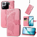 Butterfly Love Flower Embossed Leather Phone Case, For Xiaomi 17, For Xiaomi Poco M7 4G 169mm, For Xiaomi 15T Pro, For Xiaomi 15T, For Xiaomi 15 Ultra, For Xiaomi 15 Pro