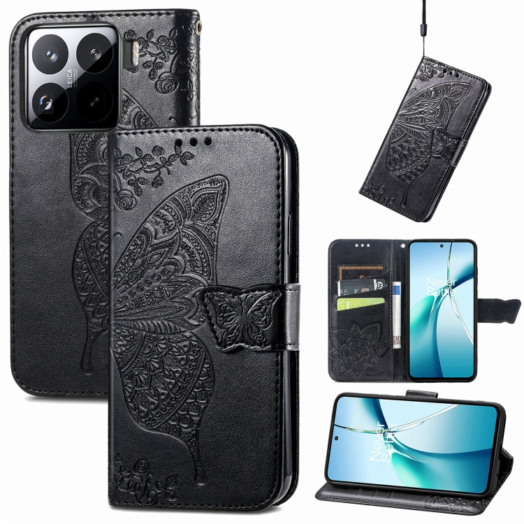 Butterfly Love Flower Embossed Leather Phone Case, For Xiaomi 17, For Xiaomi Poco M7 4G 169mm, For Xiaomi 15T Pro, For Xiaomi 15T, For Xiaomi 15 Ultra, For Xiaomi 15 Pro