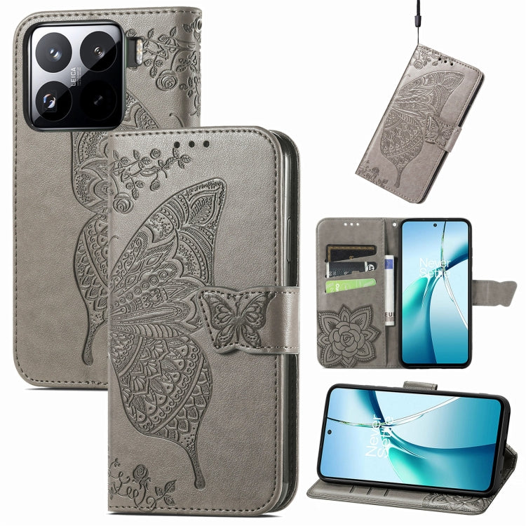 Butterfly Love Flower Embossed Leather Phone Case, For Xiaomi 17, For Xiaomi Poco M7 4G 169mm, For Xiaomi 15T Pro, For Xiaomi 15T, For Xiaomi 15 Ultra, For Xiaomi 15 Pro