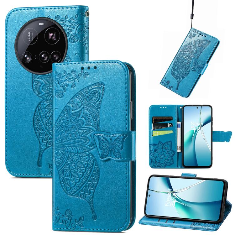 Butterfly Love Flower Embossed Leather Phone Case, For Xiaomi 17, For Xiaomi Poco M7 4G 169mm, For Xiaomi 15T Pro, For Xiaomi 15T, For Xiaomi 15 Ultra, For Xiaomi 15 Pro