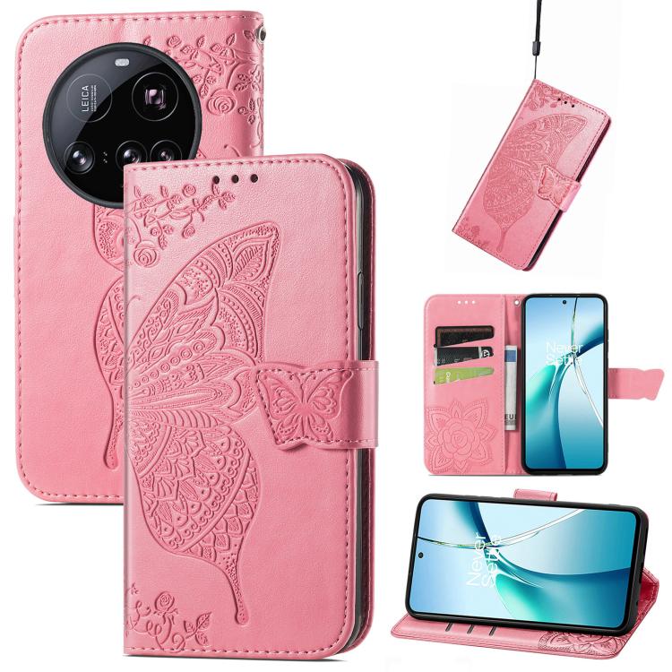Butterfly Love Flower Embossed Leather Phone Case, For Xiaomi 17, For Xiaomi Poco M7 4G 169mm, For Xiaomi 15T Pro, For Xiaomi 15T, For Xiaomi 15 Ultra, For Xiaomi 15 Pro