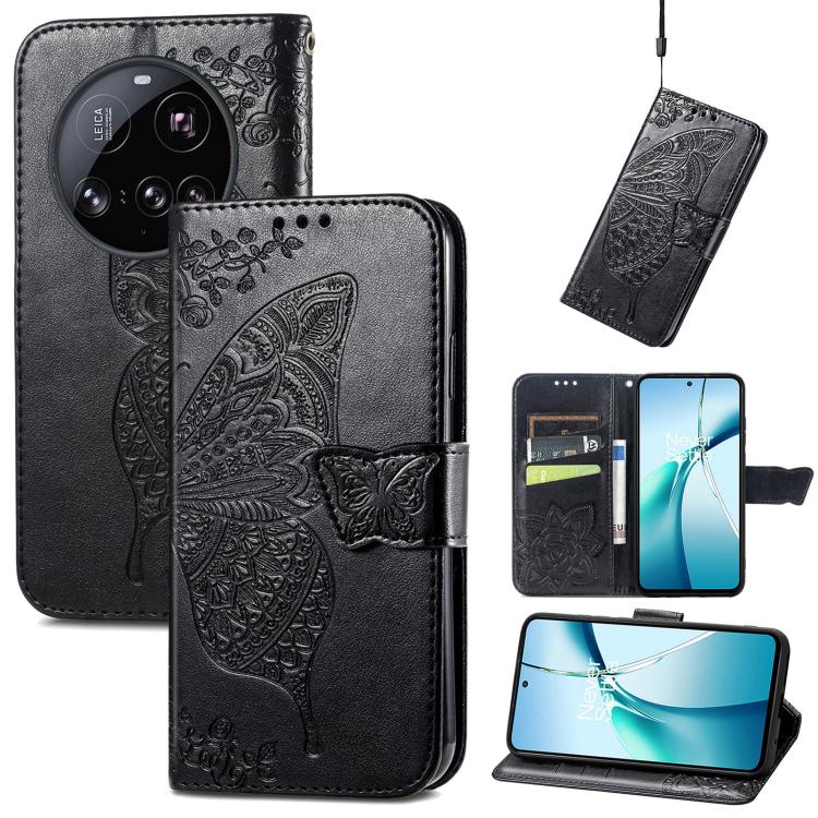 Butterfly Love Flower Embossed Leather Phone Case, For Xiaomi 17, For Xiaomi Poco M7 4G 169mm, For Xiaomi 15T Pro, For Xiaomi 15T, For Xiaomi 15 Ultra, For Xiaomi 15 Pro