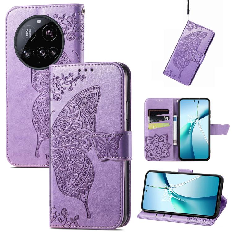 Butterfly Love Flower Embossed Leather Phone Case, For Xiaomi 17, For Xiaomi Poco M7 4G 169mm, For Xiaomi 15T Pro, For Xiaomi 15T, For Xiaomi 15 Ultra, For Xiaomi 15 Pro