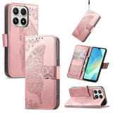 Butterfly Love Flower Embossed Leather Phone Case, For Xiaomi 17, For Xiaomi Poco M7 4G 169mm, For Xiaomi 15T Pro, For Xiaomi 15T, For Xiaomi 15 Ultra, For Xiaomi 15 Pro